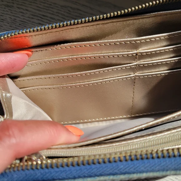 Guess Denim Long Zip Wallet - Picture 10 of 11